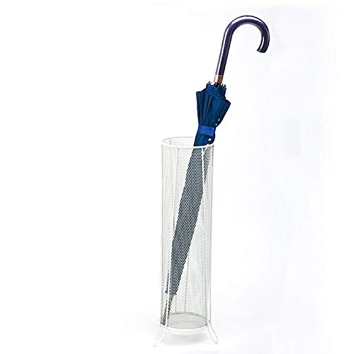 Schirmständer, Metallschirmständer für Gehstöcke, Metallnetz, Abtropfschale, Eingang, Flur, schnell trocknender Schirmhalter, Zuhause, Büro, Weiß