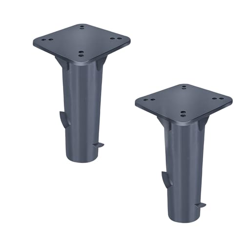 AufuN 2 Stück Metall Bodenplatte Sonnenschirmständer für Sonnenschirme, Universal Bodenhülse, Robust Bodenanker- einfache Montage (Grau)