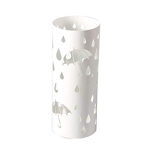 AUNIVO Regenschirmrahmen rund Schmiedeeisen Metall weiß einfache kreative Aufbewahrungsbox für Zuhause (A)