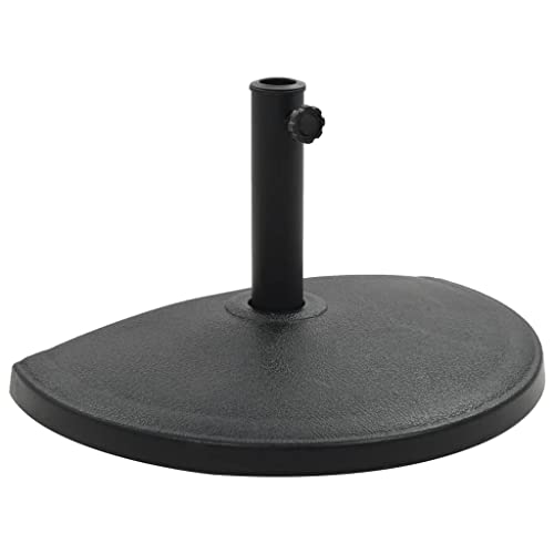 INLIFE Sonnenschirmfuß Halbrund 15 kg Schwarz Polyharz