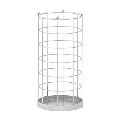 Schirmständer, Schirmhalter, hohles Design sorgt für Belüftung, Metall-Ständer, für Gehstöcke, Eingangsbereich, Büro/Weiß