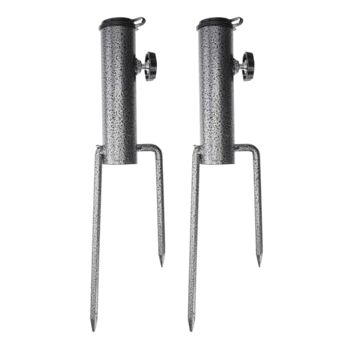 TEHAUX 2 Stück Praktischer Sonnenschirm Erdanker Stabiler Strand Garten Schirmständer Windresistent und Platzsparend für Ampelschirme und Rasendorne