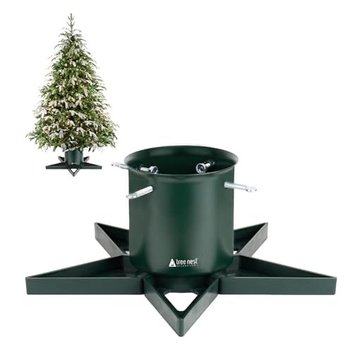 Weihnachtsbaumständer für 1,8 m echten Baum, grüner Weihnachtsbaumhalter für Urlaub, Zuhause, Party, Weihnachtsbaumschmuck, passend für bis zu 11,9 cm große Weihnachtsbaumstämme