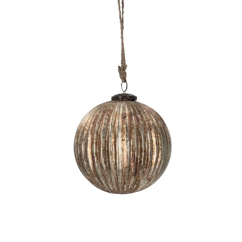 Keyhomestore -Dekorative Weihnachtskugel aus Glas, Farbe Antikgold, Durchmesser 15 cm, ideal als Dekoration und Dekoration für Weihnachtsbaum und Decke.