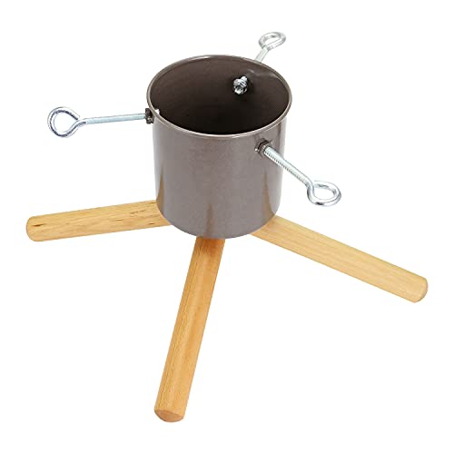 Taylor & Brown Weihnachtsbaumständer aus Holz, 4 Beine, max. Baumgröße 2,2 m – 1 l Wassertank (grau)