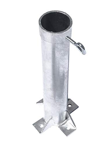 Standrohr Sonnenschirm 60 mm zum Aufschrauben – Sonnenschirmhalter aus Aluminium für Masten bis Ø?60?mm – Bodenbefestigung mit Feststellschraube – stabil & wetterfest für Terrasse, Garten, Gastronomie