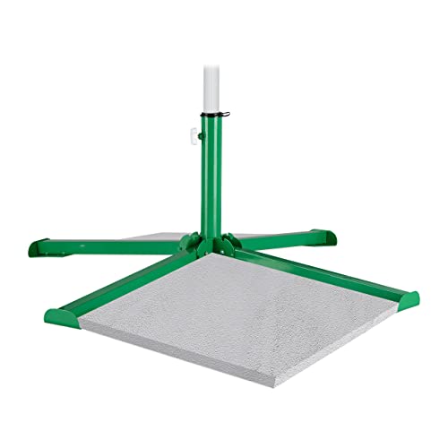 Relaxdays Sonnenschirmständer, für Platten 40x40 cm, Kreuzständer klappbar, Schirmstangen 25-35 mm, Plattenständer, grün