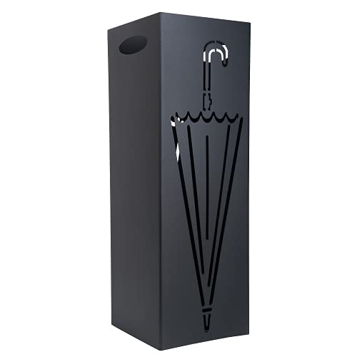 HowHomely Schirmständer aus Metall | Regenschirmständer Schwarz 60x20cm | Ständer Mit Design eines Regenschirms zur Dekoration von Büro oder Flur