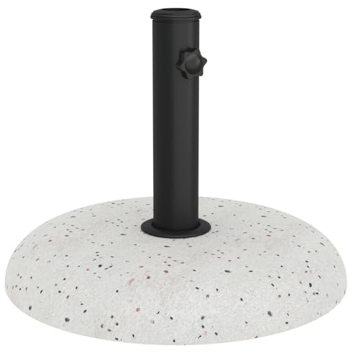 Tidyard Parasolständer für 37/42/52/58mm Pfosten aus weißem Beton 20 kg Schirmständer Schirmfuß für Balkon Poolbereich Camping Events