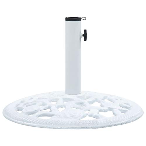 HLLNME Schirmgewicht Beschwerungsplatten, Sonnenschirmständer Ampelschirm, Schirmständer, er optimalen Halt für Ihre Sonnenschirme bietet und sie am Umfallen hindert, Weiß 12 kg 48 cm Gusseisen
