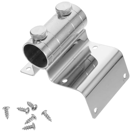 HONITANO Edelstahl Sonnenschirmhalterung für Balkon und Terrasse Seitliche Schirmklemme mit Montagezubehör Stabiler Schirmständer und Fahnenstangenfuß für Außenbereiche