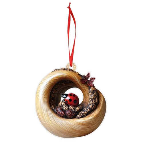 YuuFcy Animal Christmas Ornament, 2D Anhänger Eule Waschbär Weihnachtsbaum Anhänger, Wald Tier Dekoration, saisonale Dekoration für Weihnachtsbaum, Decke, Weihnachtsdekoration Keepsake Geschenke (M)