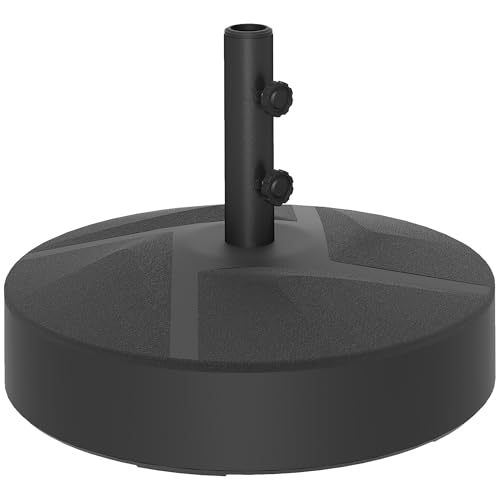 Outsunny Sonnenschirmständer bis 30 kg befüllbar Rund Schirmhalter, Schirmgewicht, Ständer für Sonnenschirm Ø36/38/48mm, Schirmständer für Garten, Balkon, Terasse, Schwarz