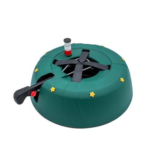 Christbaum Ständer grün mit Einseiltechnik und Fußhebel - 32 cm - Weihnachtsbaumständer mit Wassertank für Bäume bis 2 m - Tannenbaumständer Baumhalter Baumständer Baumfuß für echte Tannen