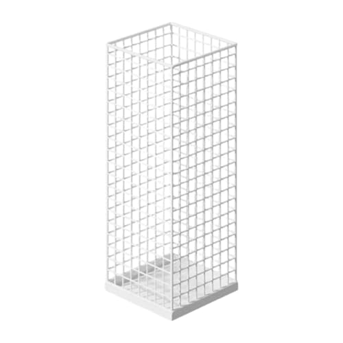 Tragbarer Schirmständer mit stabilem Boden - Freistehender Halter für den Innen- und Außenbereich - Stilvoller weißer Aufbewahrungsbehälter für Zuhause & Büro