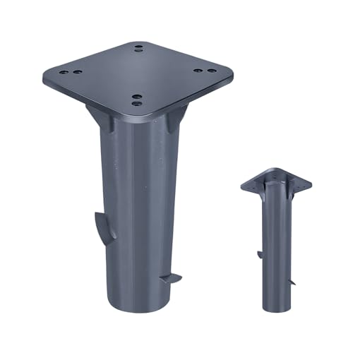 XINZI Universal Bodenplatte für Sonnenschirm und Ampelschirm Bodenhülse Metall Sonnenschirmständer Bodenanker Gartenschirm Kurbelschirm Grundplatte Schirmständer, Dunkelgrau