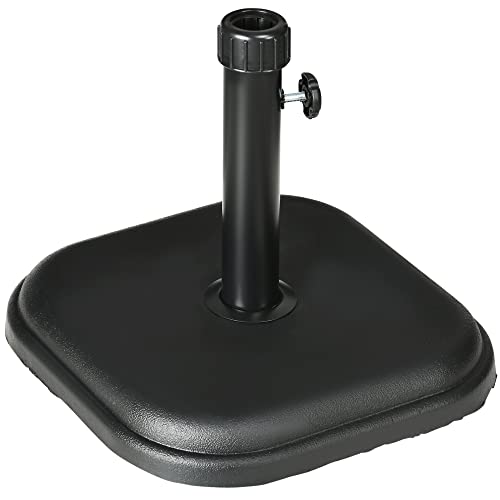 Outsunny 11kg Kunststoff  und Gartenschirmstände r, Schirmständer 32 38mm Stange, 36x36x31cm, Schwarz