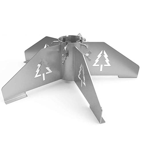 ChattenGlut handgefertigter Designer Christbaumständer aus Edelstahl I Stabiler Weihnachtsbaumständer I Tannenbaumständer 721x250 mm I Für Bäume bis zu 250cm Höhe und Stammdurchmesser von 100mm