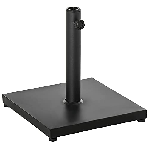 Outsunny Sonnenschirmständer 13 kg Schirmständer, Quadratisch Schirmhalter, Schirmgewicht, Ständer für Sonnenschirm 35/38/48mm Rohrdurchmesser, für Balkon, Terasse, Garten, Schwarz