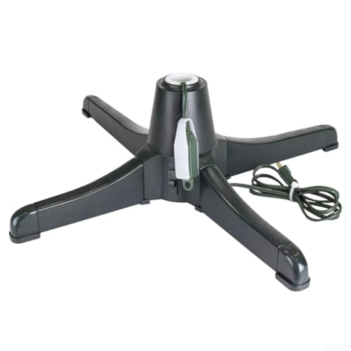 Allthingstore Elektrisch drehbarer Weihnachtsbaum, um 360 Grad drehbar, drehbare Basis für Bäume, 66 cm, für drinnen und draußen, schwarzer Kunststoff (europäisch)
