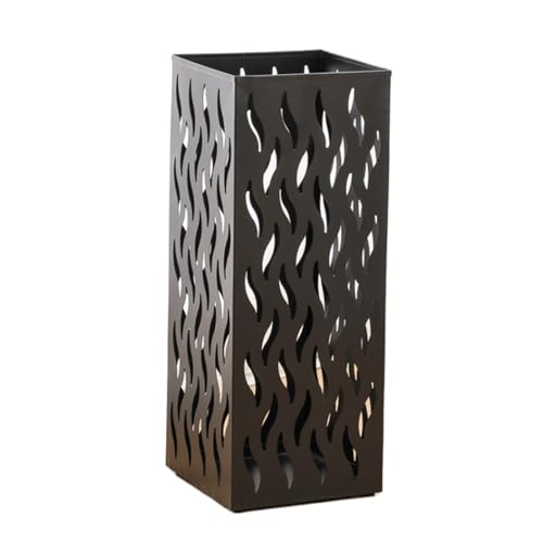 SAGELSHN Schirmständer Vintage Kreativer Regenschirmeimer for Zuhause, Hotellobby, Schlichtes Quadratisches Regenschirm-Aufbewahrungs regal Regenschirmständer(Black )