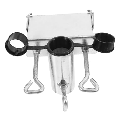 TOYANDONA Sonnenschirmhalter Sonnenschirmständer Strand Stand Sonnenschirmstange Sonnenschirmstütze Sonnenschirmklemme Schirmhalter für Geländer Schirmhalter für die Deckmontage Eisen Silver