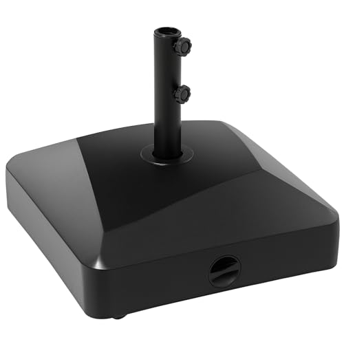 Outsunny Sonnenschirmständer mit Rollen Schirmständer für Ø38/48 mm Schirmstange, Sonnenschirmfuß mit 43kg Wasser/ 60kg Sand befüllbar, Metall, Schwarz