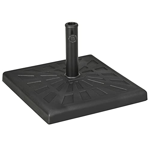 Outsunny Sonnenschirmständer 19 kg Schirmständer Quadratisch Schirmhalter, Schirmgewicht, Ständer für Sonnenschirm 32/38/48mm Rohrdurchmesser, für Balkon, Terasse, Garten, Schwarz