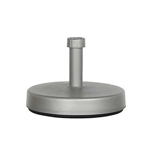 Stern 450949 Schirmständer, Kunststoff, Füllinhalt circa 25 kg mit Sand, silber