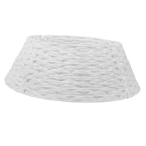 Abaodam Weihnachtsbaumfußzaun Weihnachten Dekoration Baumzaun Weiden-Weihnachtsbaum-Kra gen Stoff Mini Rock Korb Weihnachtsbaumhalsbänder Weihnachtsbaumhalsband Plastik Weiß