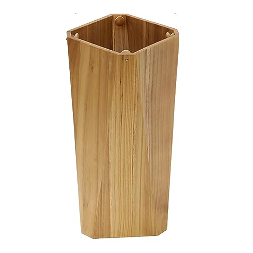 Schirmständer – Schirmständer aus Holz – Dunkelbraun – natürliche Holzmaserung – Regenschirmständer für den Innenbereich – für 7–8 Regenschirme – für Zuhause, Eingangsbereich, Büro (Farbe: Esche