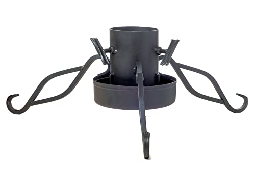 Spetebo XXL Metall Christbaumständer schwarz - 70 cm - Massiver Weihnachtsbaumständer mit 3 Füßen und Wasserbehälter - Ständer für Tannenbaum Weihnachtsbaum Christbaum Halter mit Fixierschrauben