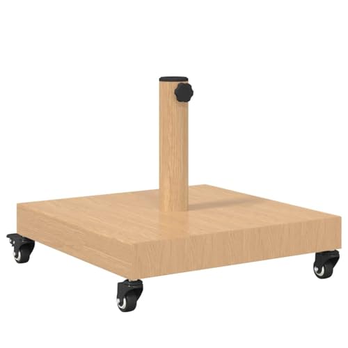SKM Schirmständer für draußen Helles Holz 45 x 45 x 32 cm,Heim & Garten,Rasen & Garten,Garten & Balkon,Zubehör für Sonnenschirme & Sonnenschutze,Sonnenschir mständer,Braun,28 kg,42010007