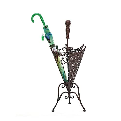 Schirmständer aus Metall für den Eingangsbereich mit Haken, kreativer Halter im Vintage-Stil für Regenschirme, Spazierstöcke und Gehstöcke