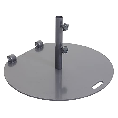 Sonnenschirmständer HWC-A33, Schirmständer Sonnenschirmfuß Sonnenschirmhalter, rollbar, Metall, 22kg Ø 69cm - grau