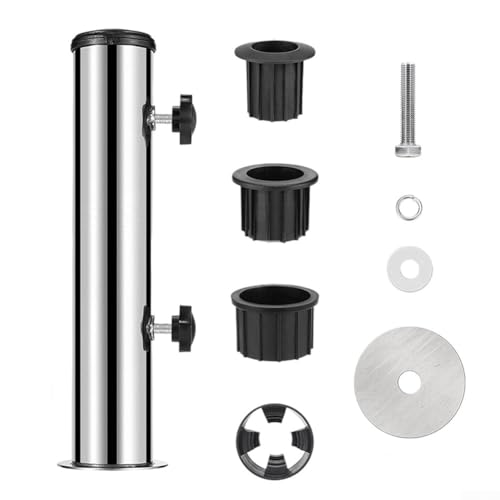 Lastdaytime Sonnenschirm-Basisrohr-Se t, Schirmständer-Set aus Edelstahl für Garten, Terrasse, Deck, 30 cm Länge mit Dichtungspad