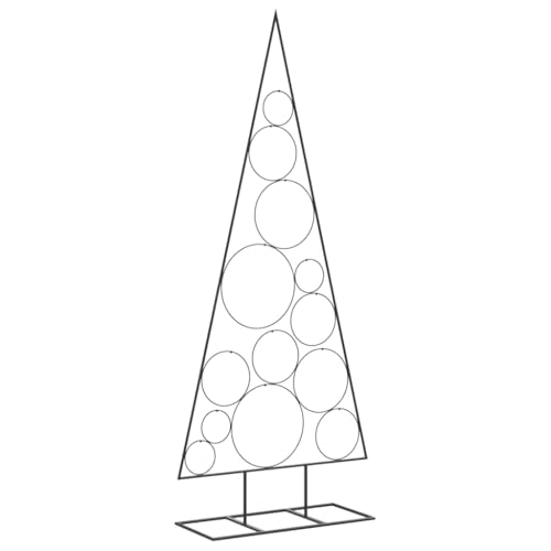 vidaXL Metall-Weihnachtsbaum für Dekorationen Schwarz 150 cm, Weihnachtsbaum, Metallbaum, Tannenbaum Metall, Weihnachtsbaum mit Ständer, Tannenbaum