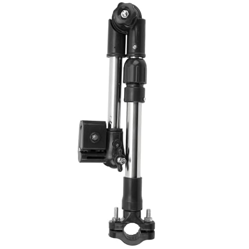 Suixtil Verstellbarer Fahrrad Regenschirmhalter – 360° einziehbarer Schirmständer for Kinderwagen, Buggys Fahrräder(Schwarz)