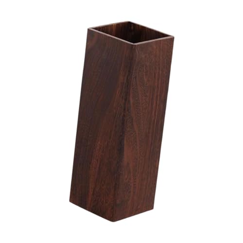 LIXSAZSE Schirmständer für den Eingangsbereich, stilvoller Schirmhalter aus Holz in Eimerform mit großem Fassungsvermögen, praktische Aufbewahrungslösung, Dunkle Holzfarbe, 17 x 17 x 50 cm