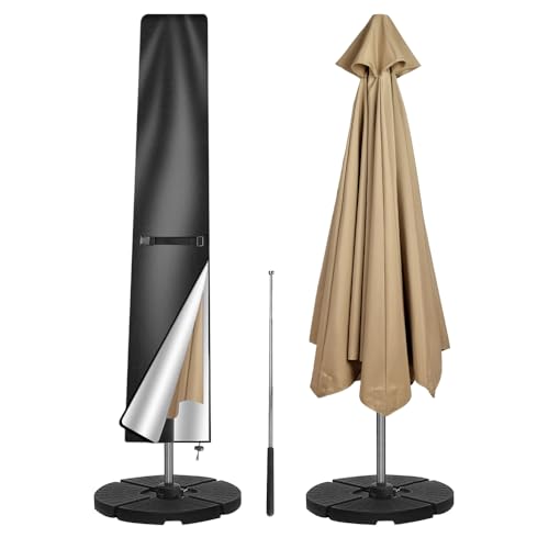 Casenly Sonnenschirm Schutzhülle, Abdeckung für Sonnenschirm bis ca. 300 cm, Schutzhüllen Sonnenschirme mit Stab, 420D Oxford Schirmhülle Abdeckhauben für Wasserdichte Wetterfeste UV-Anti, 190x50x30cm