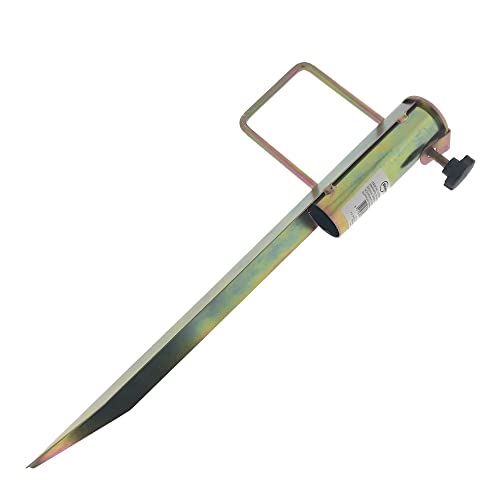 PARENCE - Sonnenschirmständer zum Aufstechen mit Griff und verstellbarem Durchmesser – für Erde, Sand, Kies etc. – für Arme von 25 bis 39 mm Dicke – Dickes Metall, Robustes Zink-Finish, langlebig.