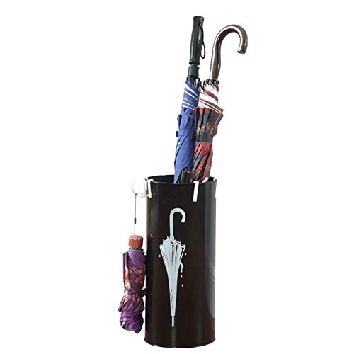 Schirmständer aus Metall mit 4 Haken, stilvoller Gehstock-Halter für Zuhause, Büro, Eingangstür, Aufbewahrung – Schwarz und Weiß erhältlich