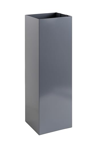 Neustein Schirmständer mit modernem Design aus Metall für Heim und Büro, Design-Ständer,grau,anth razit, 2 Haken, 2x Wasserauffangschale herausnehmbar, 15,5x15,5x49cm, quadratisch, Regenschirmständer