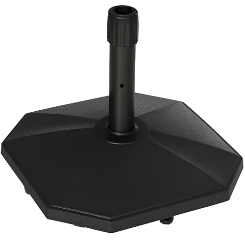 Outsunny Sonnenschirmständer 18 kg Sonnenschirmfuß für Mastdurchmesser Ø 34/38/48 mm, Schirmständer für Garten, Balkon, Zementfüllung, Schwarz