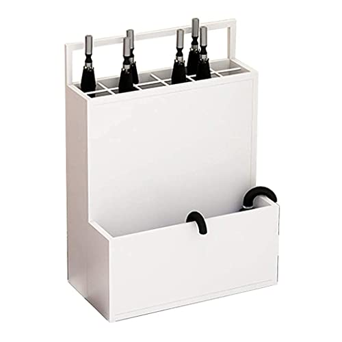 Schmiedeeiserner Schirmständer für kurze und lange Regenschirme, Kapazität von 15 bis 20 Schirmen, langlebiges Aufbewahrungsregal für Zuhause und Büro, weiße Oberfläche, 38 x 26 x 60 cm