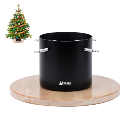 Tree Nest Christbaumständer Weihnachtsbaumständer Baumständer Tannenbaumständer Weihnachtsbaum Standfuß Ständer mit Wasserbehälter, Moonlight Christmas Tree Stand für Bäume bis 2m, 3-9cm Stamm Schwarz