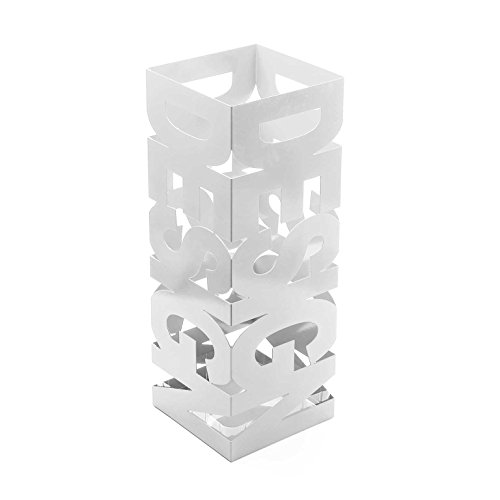 Versa Design Schirmständer für Eingang, Raum oder Halle, moderner Schirmhalter, Maßnahmen (H x L x B) 52 x 18 x 18 cm, Metall, Farbe: Weiß
