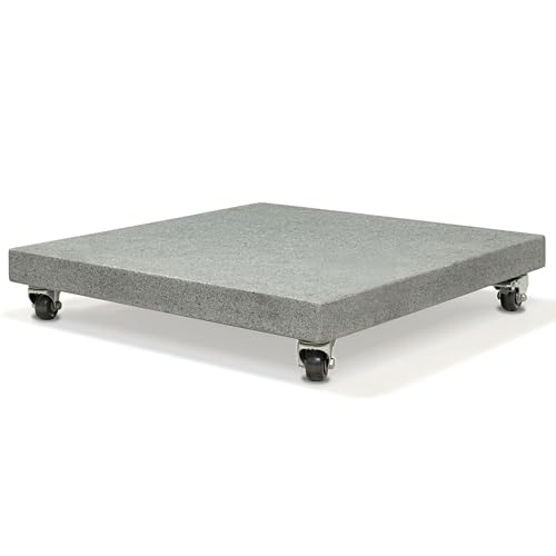 osoltus Granit Schirmständer 120 kg mit 4 Rollen zu Ampelschirm 80 cm x 80 cm