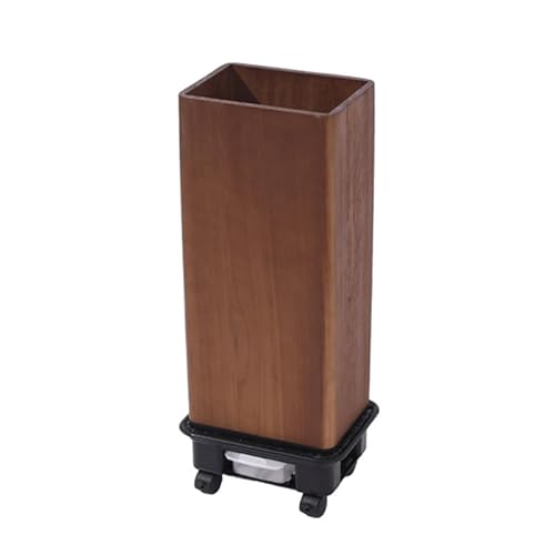 pujindu Schirmständer Für Gewerbliche Nutzung Holzschirmständer Großer Schirmständer Mit Rollen Und Abtropfschale Für Eingangsbereich Und Flur(Braun,21x15x58cm)