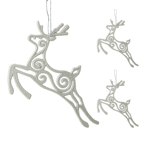 CEMELI Weihnachtsschmuck, Schneeflocken Elch Design  Anhänger Dekorationen, Tragbarer Weihnachtsbaumschmuck für Weihnachtsbäume, Decken, Türen